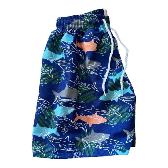 Boys Swim Trunks Blue Sharks Drawstring Various‎ Sizes 4T - Picture 4 of 14